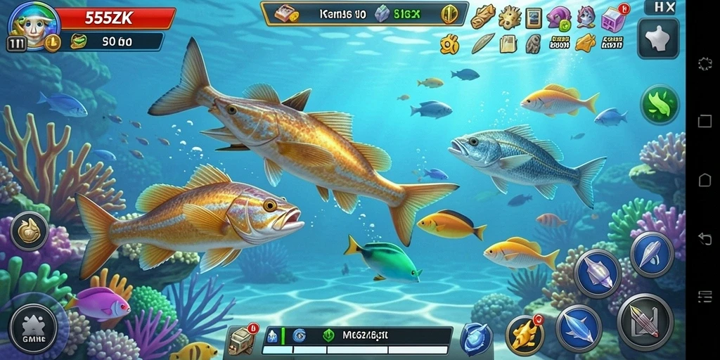 Gameplay Tembak Ikan yang seru dan adiktif di 555ZK.