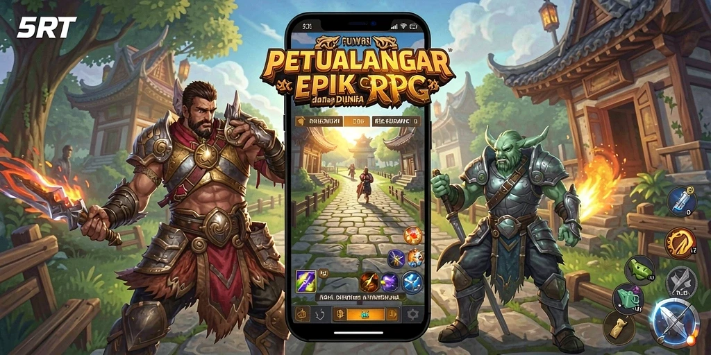 Tampilan gameplay 5RT yang menampilkan pertarungan seru dan grafis menawan.