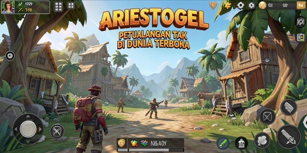 Tampilan menarik dari gameplay ARIESTOGEL di dunia terbuka.