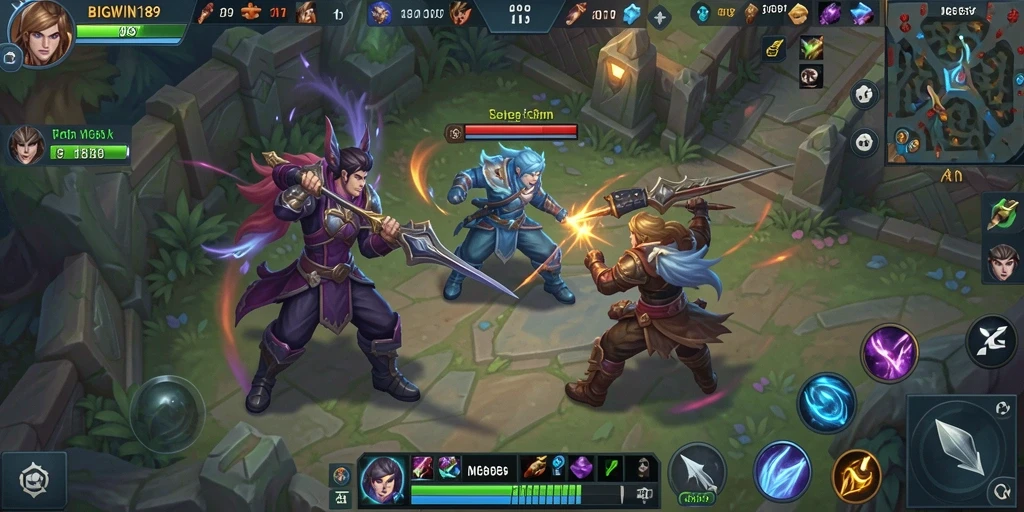 Tampilan seru dari gameplay BIGWIN189 yang menampilkan pertempuran tim.