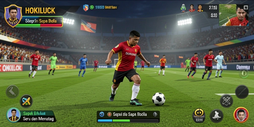 Tangkapan layar HOKILUCK dengan aksi permainan sepak bola yang mendebarkan.