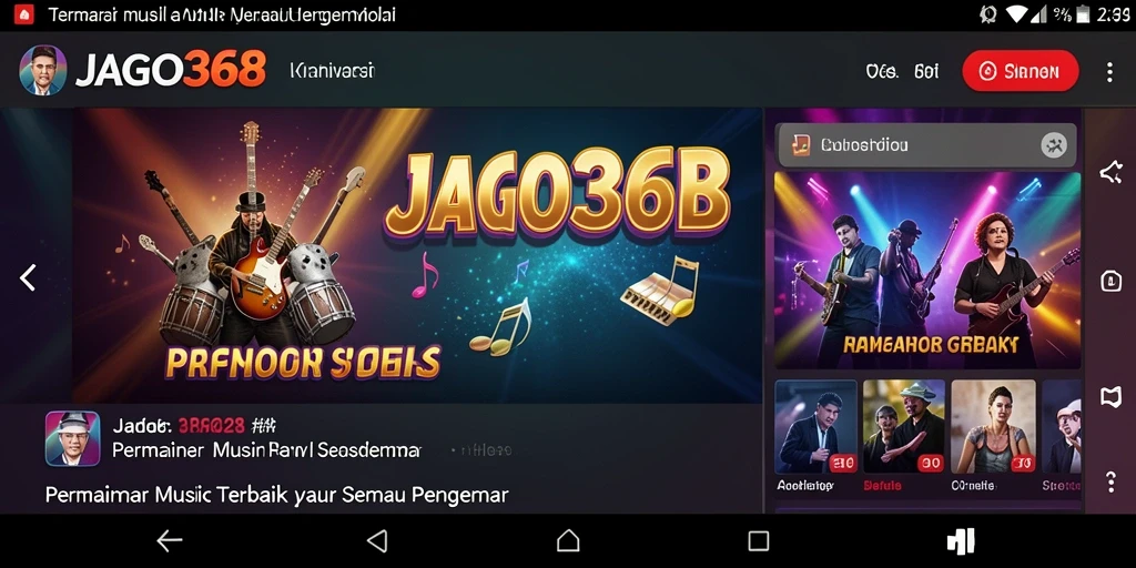 Tampilan gameplay seru JAGO368 dengan beragam lagu musik.