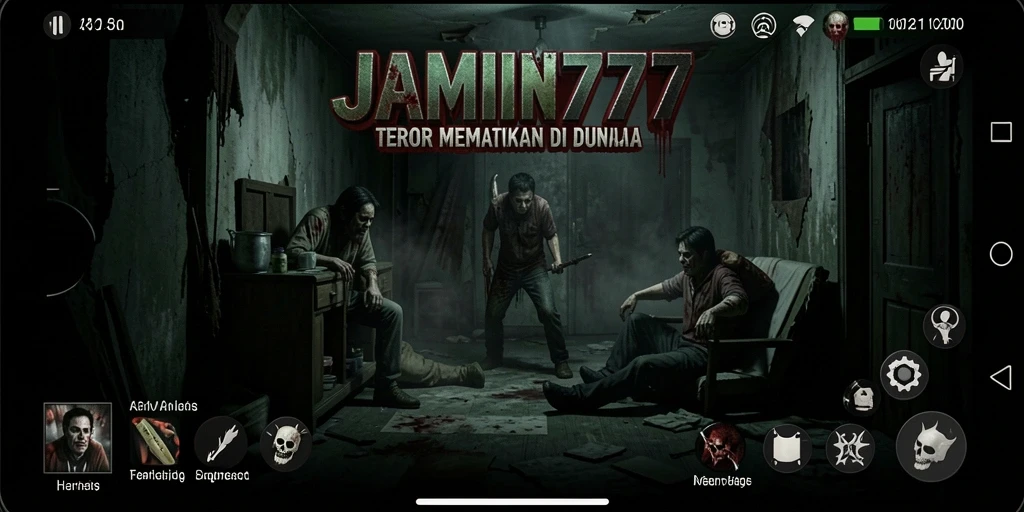 Screenshot menampilkan suasana mencekam di dalam game JAMIN777.
