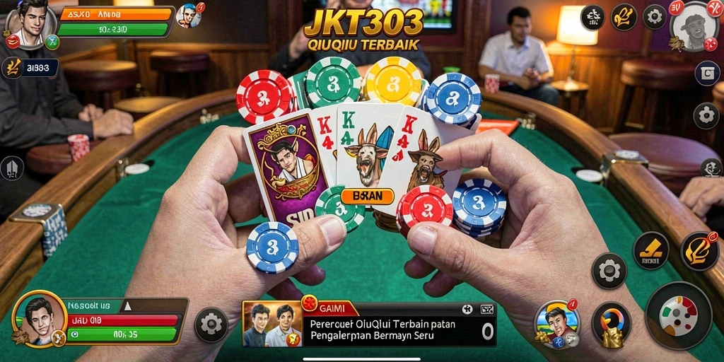 Gambaran layar utama dari gameplay QiuQiu di JKT303.