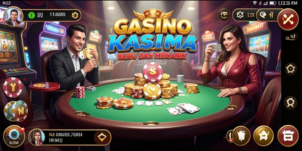 Screenshot gameplay N32 menampilkan suasana kasino yang nyata.