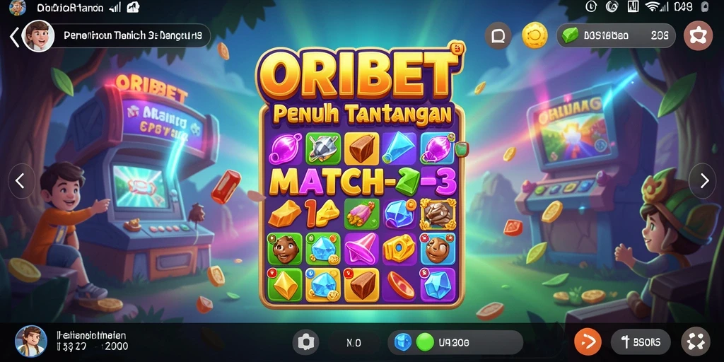 Gameplay seru ORIBET dengan tantangan Match-3 yang menarik.