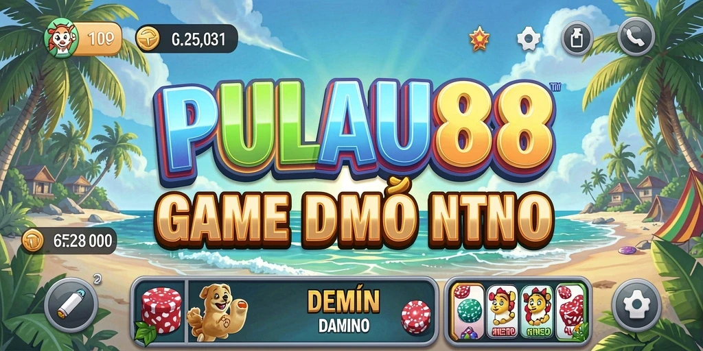 Screenshot gameplay PULAU88 dengan tampilan seru dari permainan Domino.