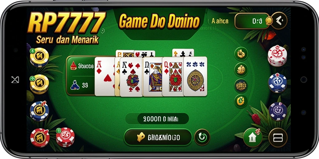 Tampilan gameplay seru di RP777 dengan suasana permainan Domino.