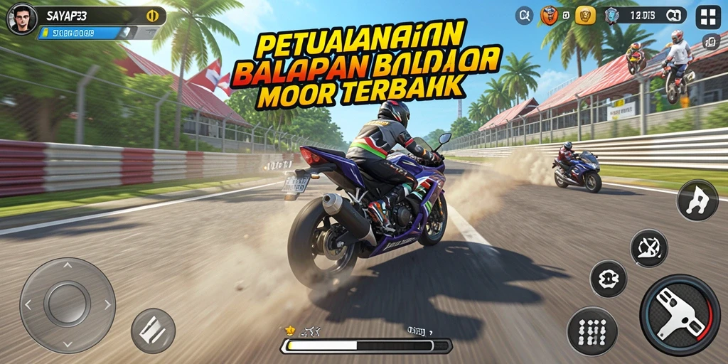 Gameplay intens balapan motor di SAYAP33