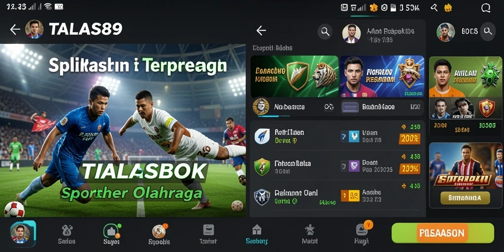 Tampilan utama TALAS89 menampilkan berbagai pilihan olahraga untuk taruhan.