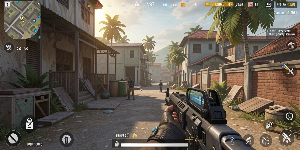 Tampilan gameplay seru di V87 dengan aksi menegangkan dan strategis.